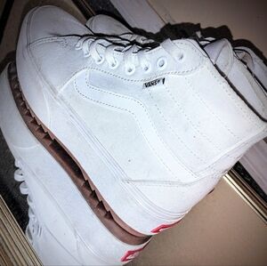 Vans White Platform High-Tops S 8.5